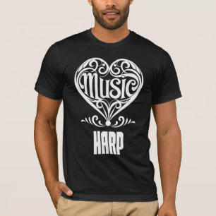 Elegant Scrolled Heart for Harp Lovers T-Shirt