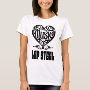 Elegant Scrolled Heart for Lap Steel Guitar Lovers T-Shirt