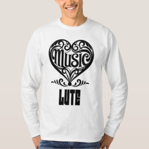 Elegant Scrolled Heart for Lute Lovers T-Shirt