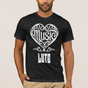 Elegant Scrolled Heart for Lute Lovers T-Shirt