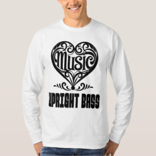 Elegant Scrolled Heart for Upright Bass Lovers T-Shirt