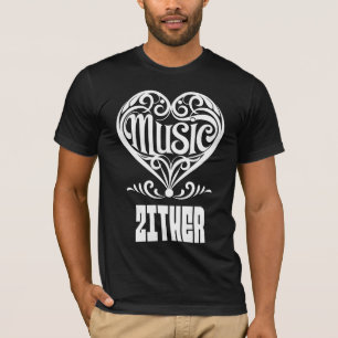 Elegant Scrolled Heart for Zither Lovers T-Shirt