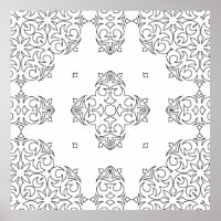 Elegant Scrollwork Medallion Pattern to Colour Art