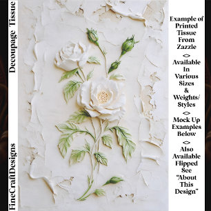 Elegant Sculpted Rose Cottagecore FN4L Decoupage Tissue Paper