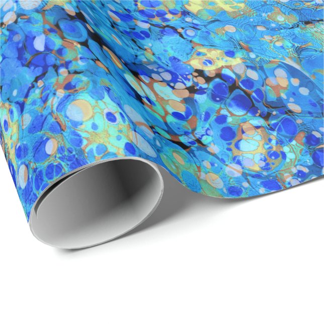 Elegant sea blue beautiful pattern wrapping paper (Roll Corner)