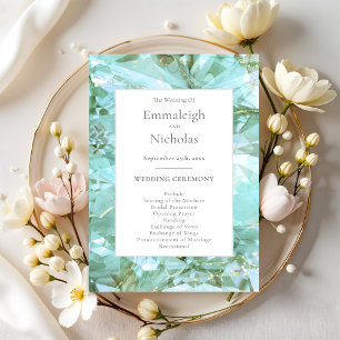 Elegant Sea Glass Gemstone Wedding Programs