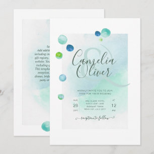 Elegant Sea Glass Watercolor Boho Wedding Invitati Invitation