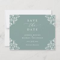 Elegant Sea Green Wedding Vintage Save The Date