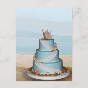 Elegant Sea Shell Wedding cake Postcard