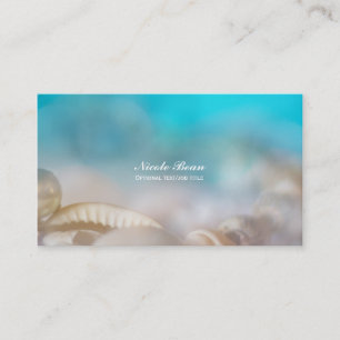 Elegant Sea Shells Blue Tropical Beach Business Card