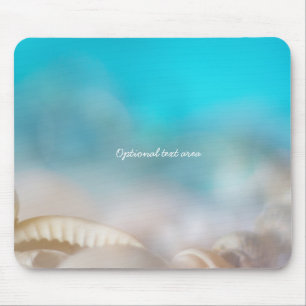Elegant Sea Shells Blue Tropical Beach Custom Mouse Mat
