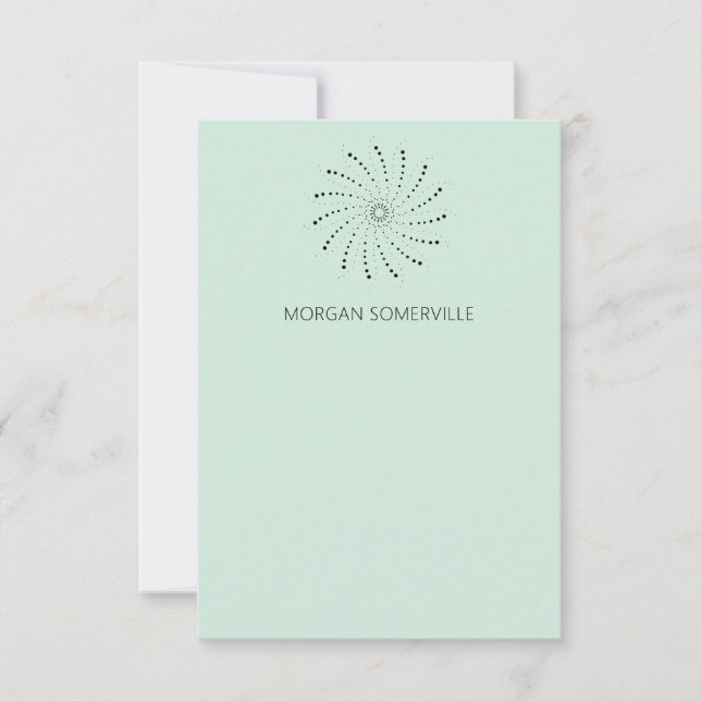 Elegant Seafoam Green Abstract Flower Modern Card (Front)