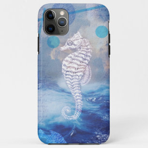 Elegant Seahorse Blue Ocean Waves iPhone 11 Pro Max Case