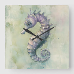 Elegant Seahorse Wall Clock
