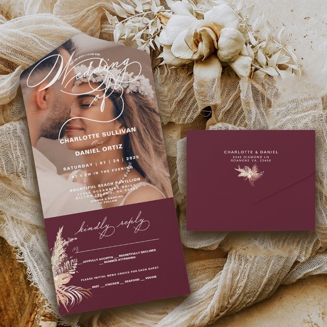 Elegant Seal and Send Boho | The Wedding Of |     All In One Invitation (Creator Uploaded)