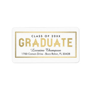 Elegant Seal Graduation Address Labels - Gold