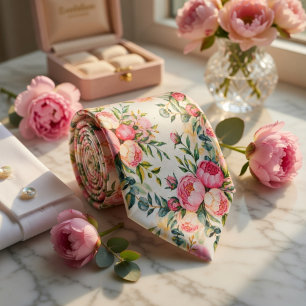 Elegant Seamless Floral Pattern Tie
