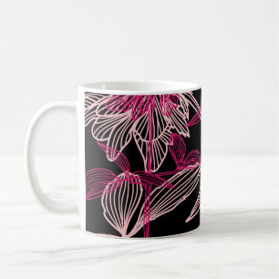 elegant seamless pattern with decorative pink rose coffee mug