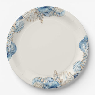 Elegant Seashell Border  Paper Plate