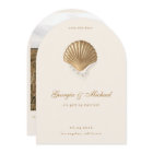 Elegant Seashell & Pearls Gold Coastal Wedding