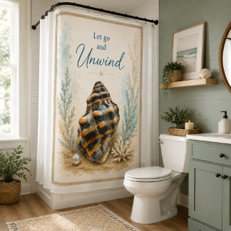 Elegant Seashell Serenity Shower Curtain