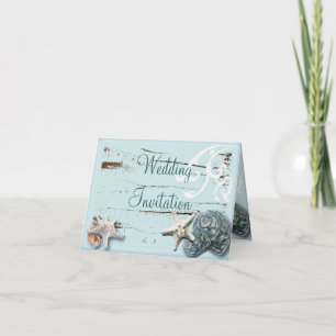Elegant Seashells Beach Wedding Stationery Invitation
