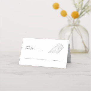 Elegant Seashells Nautical Wedding Place Card