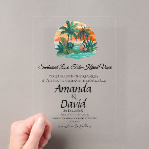 Elegant Seaside Beach Wedding Invitation