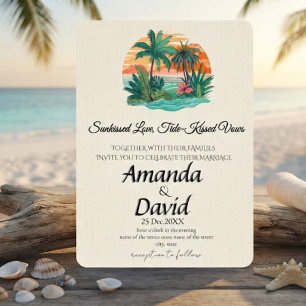 Elegant Seaside Beach Wedding Invitation