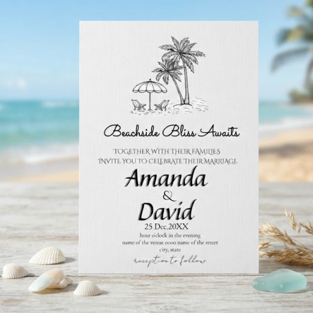 Elegant Seaside Beach Wedding Invitation (Creator Uploaded)