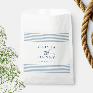 Elegant Seaside Coastal Blue Stripe Wedding Favour Bags