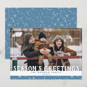 Elegant Season’s Greetings Winter Snow Photo Holiday Card