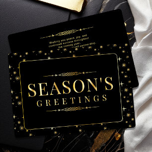 Elegant Season's Greetings Business Gold Foil  Holiday Card