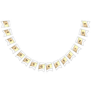 Elegant Season's Greetings Gold Paint Brush Swish  Bunting