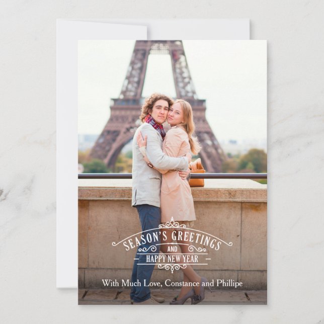 Elegant Season's Greetings Photo Card Groupon (Front)