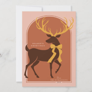 Elegant "Season's Greetings" Stag Holiday Card