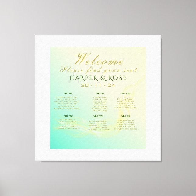 Elegant Seating Chart: Stretched Canvas Print (Front)