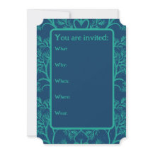 Elegant Seaweed Teal and Turquoise QR Code RSVP