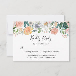 Elegant Secret Garden Botanical Floral Wedding RSVP Card