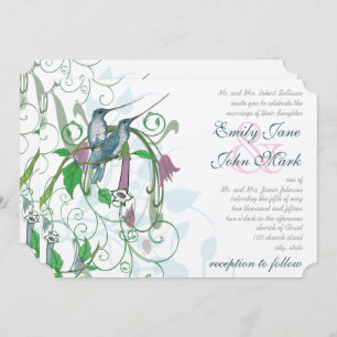 Elegant Secret Garden Hummingbird Wedding  Invitation
