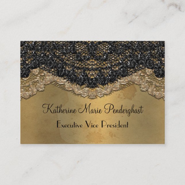 Elegant Segonzac Victorian Black Business Card (Front)