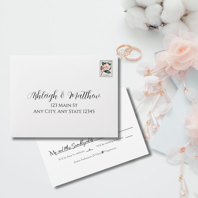 Elegant Self-Addressed Wedding RSVP Envelope (Creator Uploaded)