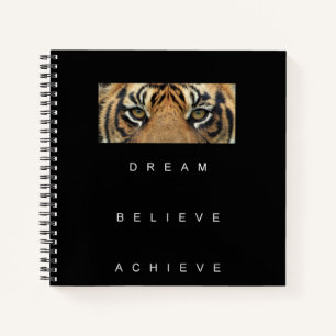 Elegant Self Improvement Quote Tiger Eyes Modern Notebook