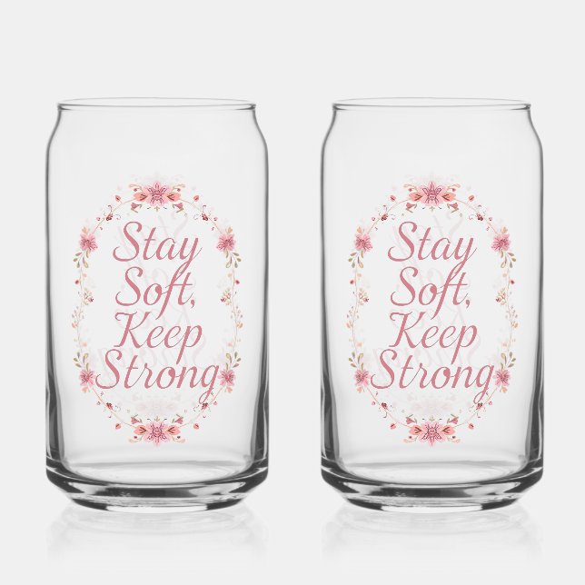 Elegant Self Love and Resilience Saying Can Glass (Front)