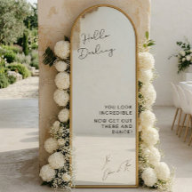 Elegant Selfie Mirror Wedding Welcome Sign Decal