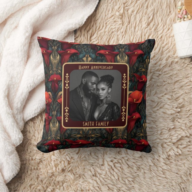 Elegant Sentimental 25Th Anniversary Throw Pillow  (Blanket)