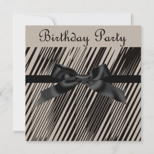 ELEGANT SEPIA BLACK BOW PARTY INVITATION