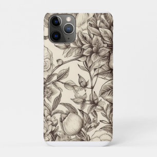 Elegant Sepia Botanical with Layered Florals iPhone 11 Pro Case