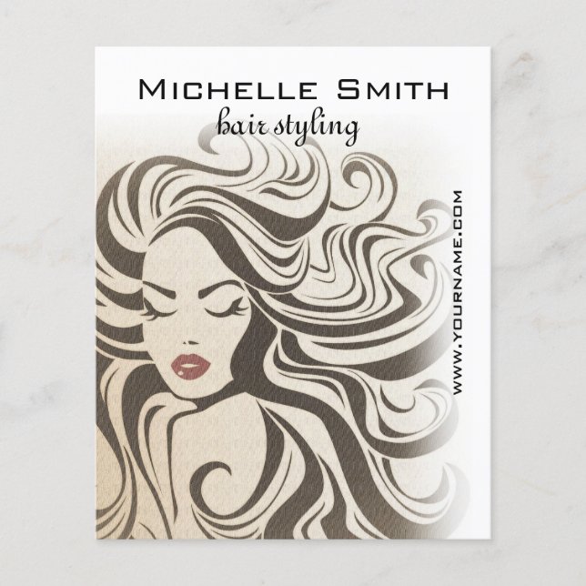 Elegant Sepia Chic Wavy Hairstyle Hair Extensions Flyer (Front)