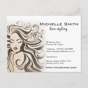 Elegant Sepia Chic Wavy Hairstyle Hair Extensions Postcard